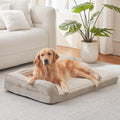 WINDRACING Orthopedic Dog Beds for Large Dogs, Beige, 36 x 27 inch