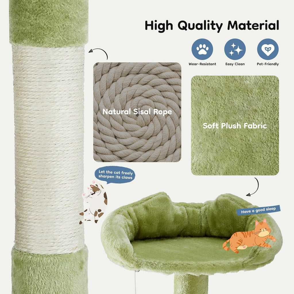 54 in Cat Tree Tower with Natural Sisal Scratching Post