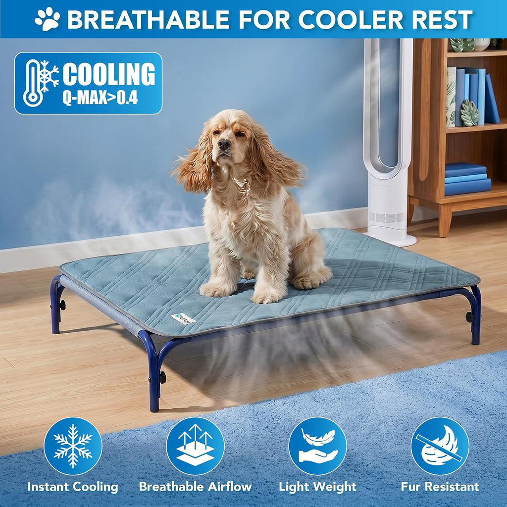 PetAmi Waterproof Dog Cooling Mat Pet Pad for Crate Couch Bed, Blue, 29x40
