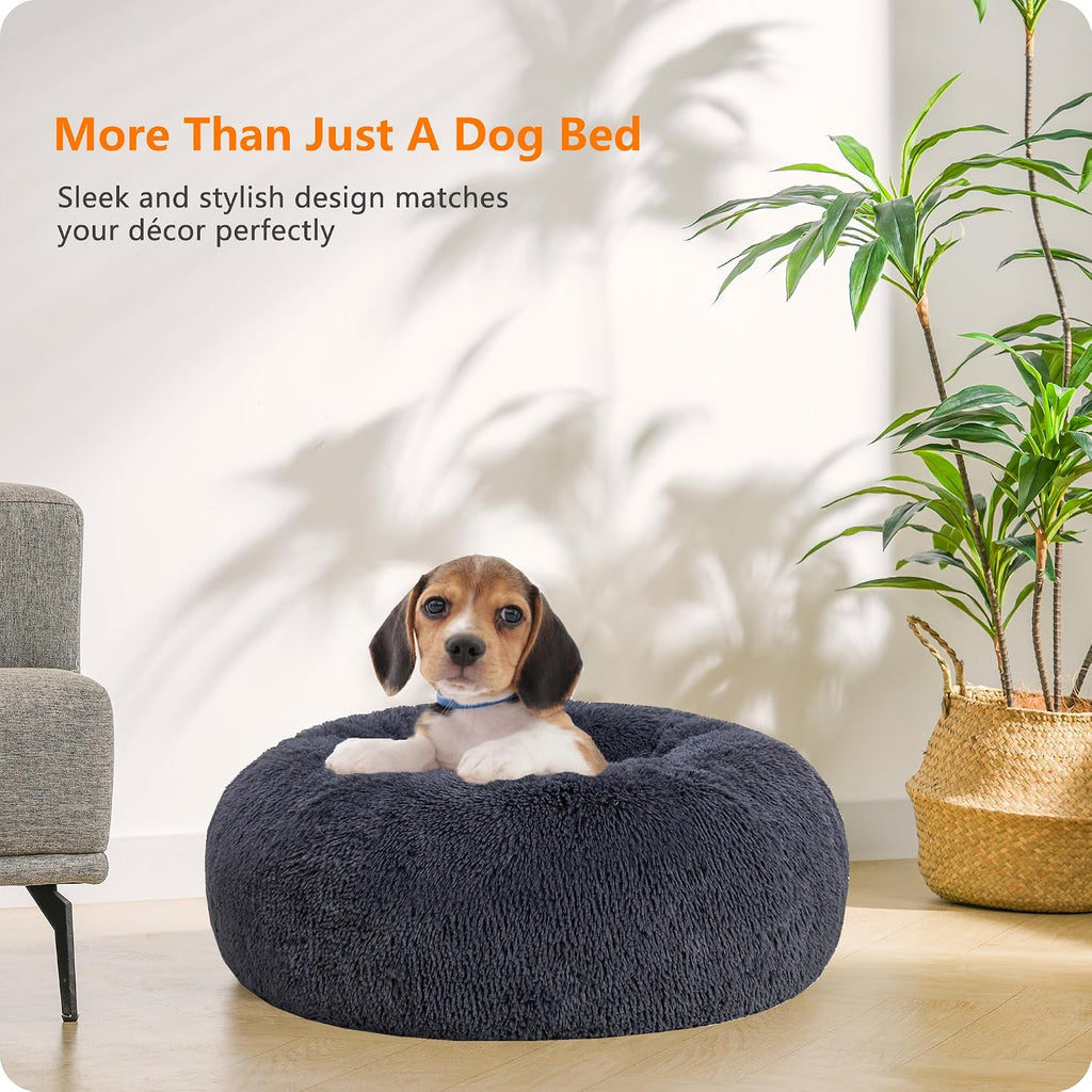 Dwanton Orthopedic Small Donut Dog Bed & Cat Bed, Gel Memory Foam, 24"