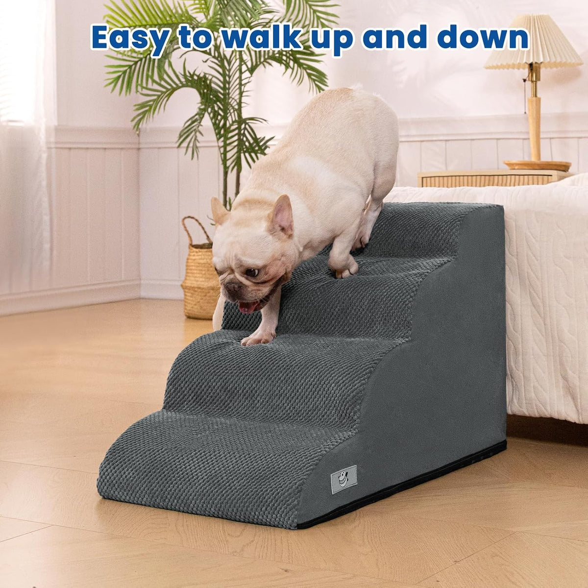 Dog Steps for Bed 17.7" H, 4-Step Pet Stairs Ramp for Small & Medium Dogs