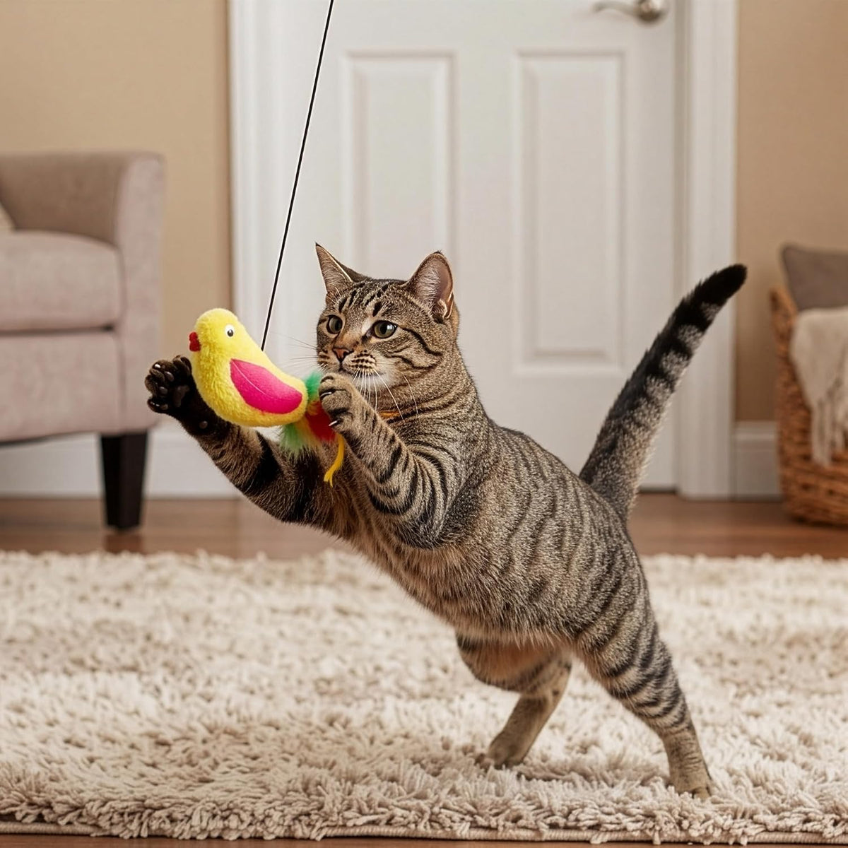 SPOT A-Door-Able Plush Bird Cat Toy | Rattle and Catnip Cat Toy Provides Hours of Entertainment for Your Cat | Hangs on Any Size Door Frame