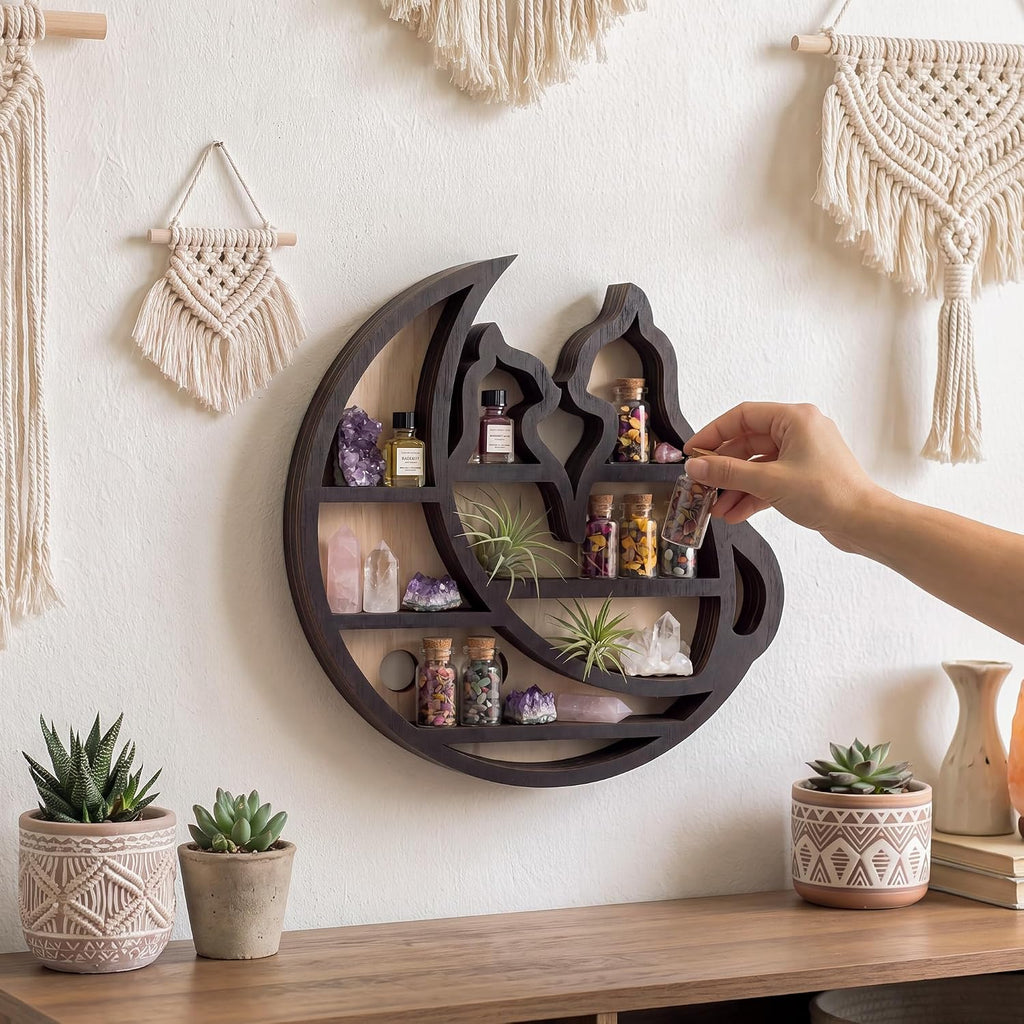 Crystal Display Shelf for Wall, Cute Cats Home Decor and Cats Lover gifts