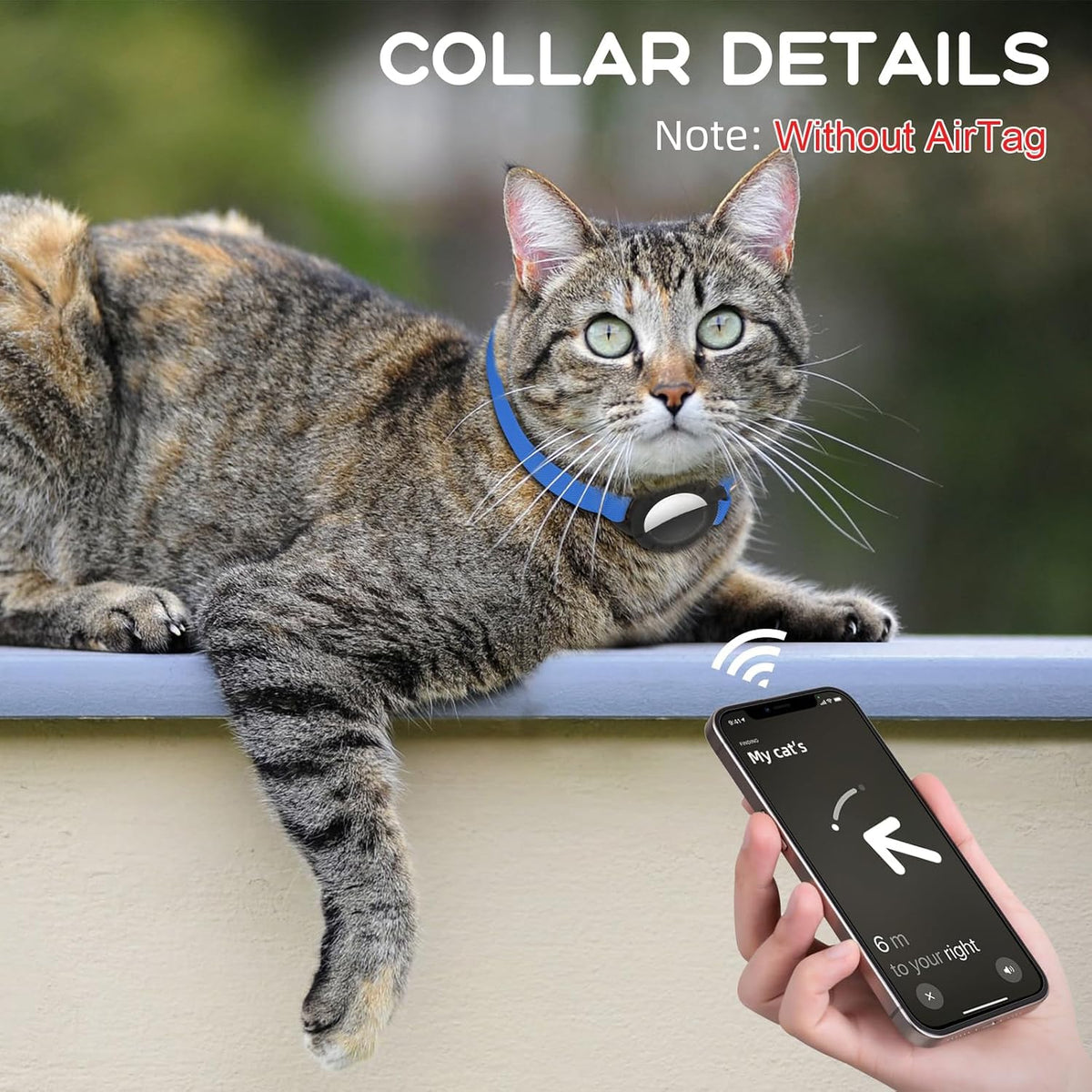 AirTag Cat Collars, Stretchy Collar with AirTag Holder and Bell