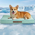 Cooling Dog Bed for Crate, 30 x 20 Inch Orthpedic Cooling Mat for Dogs with Removable Washable Cover, Breathable Egg Crate Foam Anti-Slip Pet Beds, Light Aqua