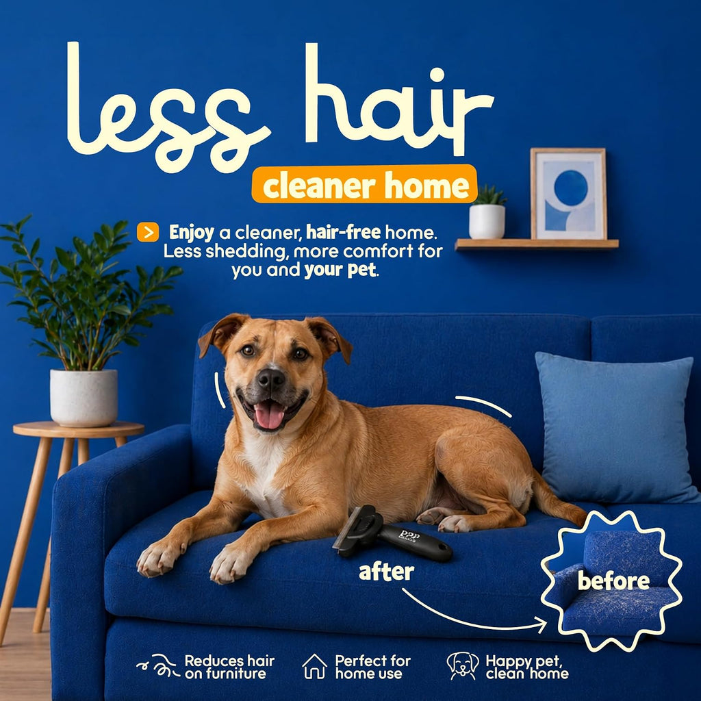 Be Best Pets Deshedding Brush for Dogs & Cats - Pet Undercoat Rake Tool | Professional Grooming Tool, Removes Loose Fur, For Thick Double Coats, Heavy Shedding, All Breeds 