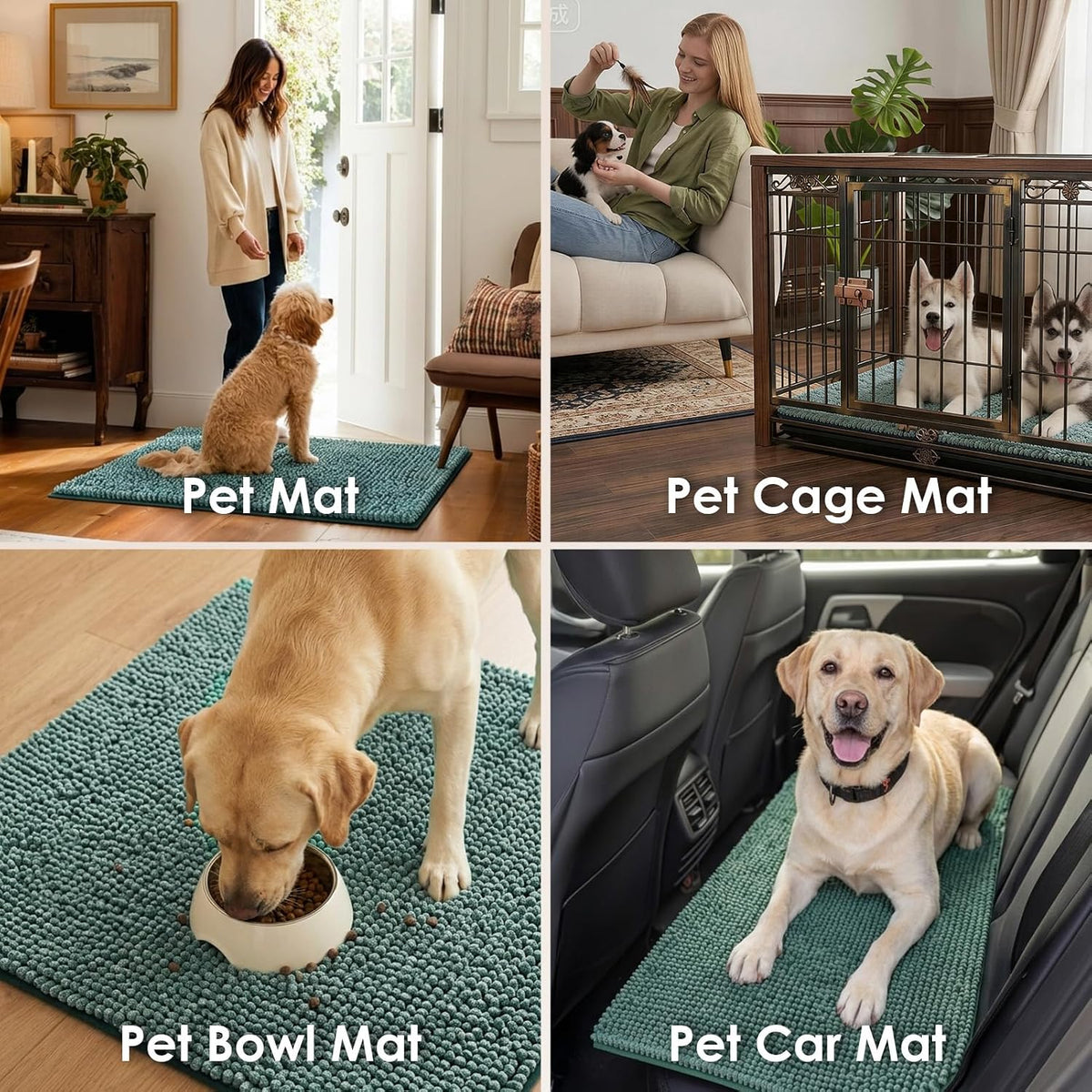EHEYCIGA Super Absorbent Dog Door Mat for Muddy Paws 30x20 in. Entryway Rug