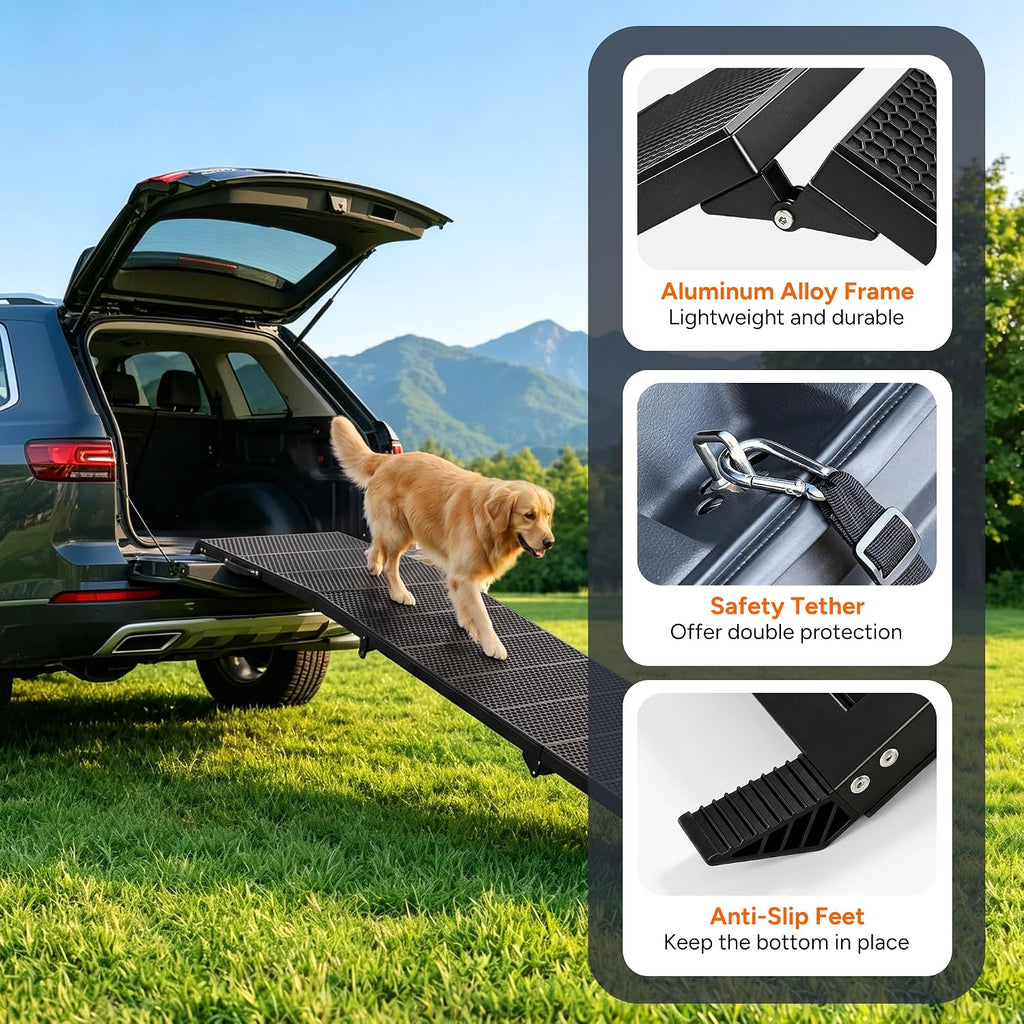 Foldable Dog Ramp for Car, 91 inches Long Portable Ramp for Large Dogs