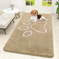 OLANLY Dog Door Mat for Muddy Paws 59x32, Paw Print Design Chenille Mud Mat