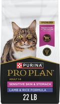 Purina Pro Plan Sensitive Skin & Stomach Dry Cat Food, Real Lamb, 22 lb Bag