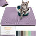 Cat Litter Mat 35"x24",Double Layer EVA Litterbox Mat Purple | Extra Large Honeycomb, Waterproof & non-slip, Odor-free, easy clean, washable durable floor protector,scatter control