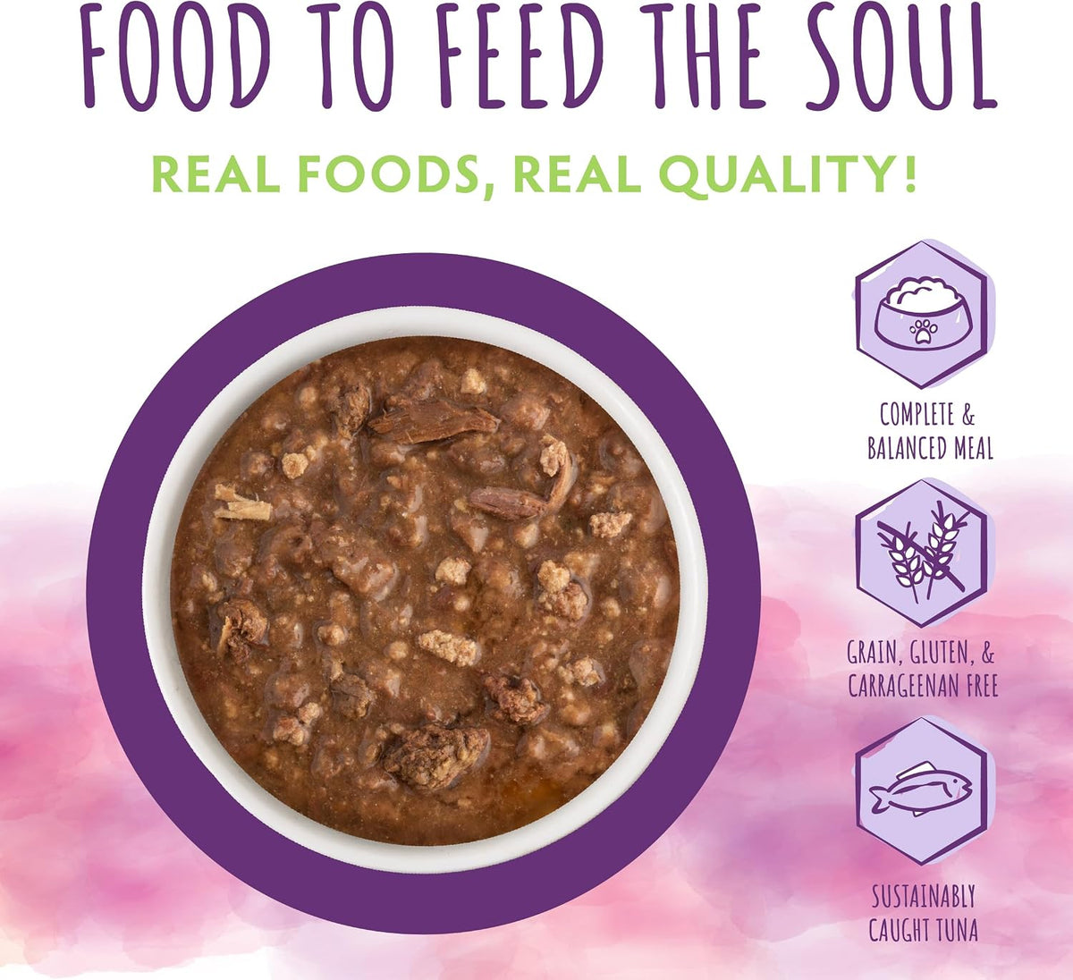 Soulistic Moist and Tender, Tuna and Lamb Dinner in Gravy, 3oz Pouch, Pack of 8