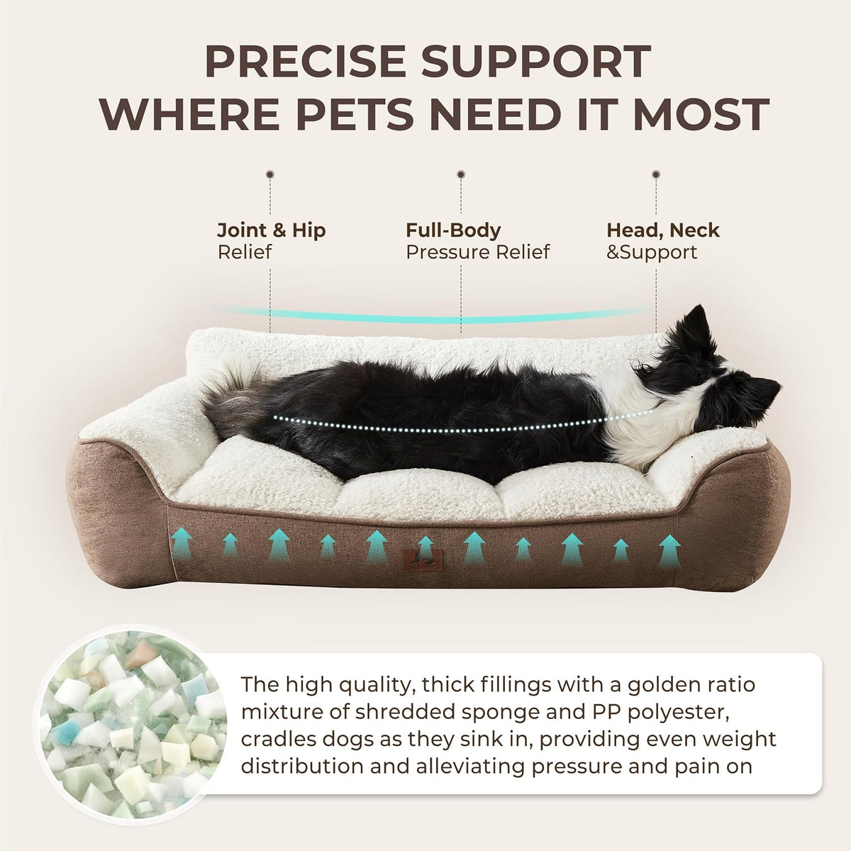 Extra Thick Orthopedic Bolster Dog Beds Large Sized Dog