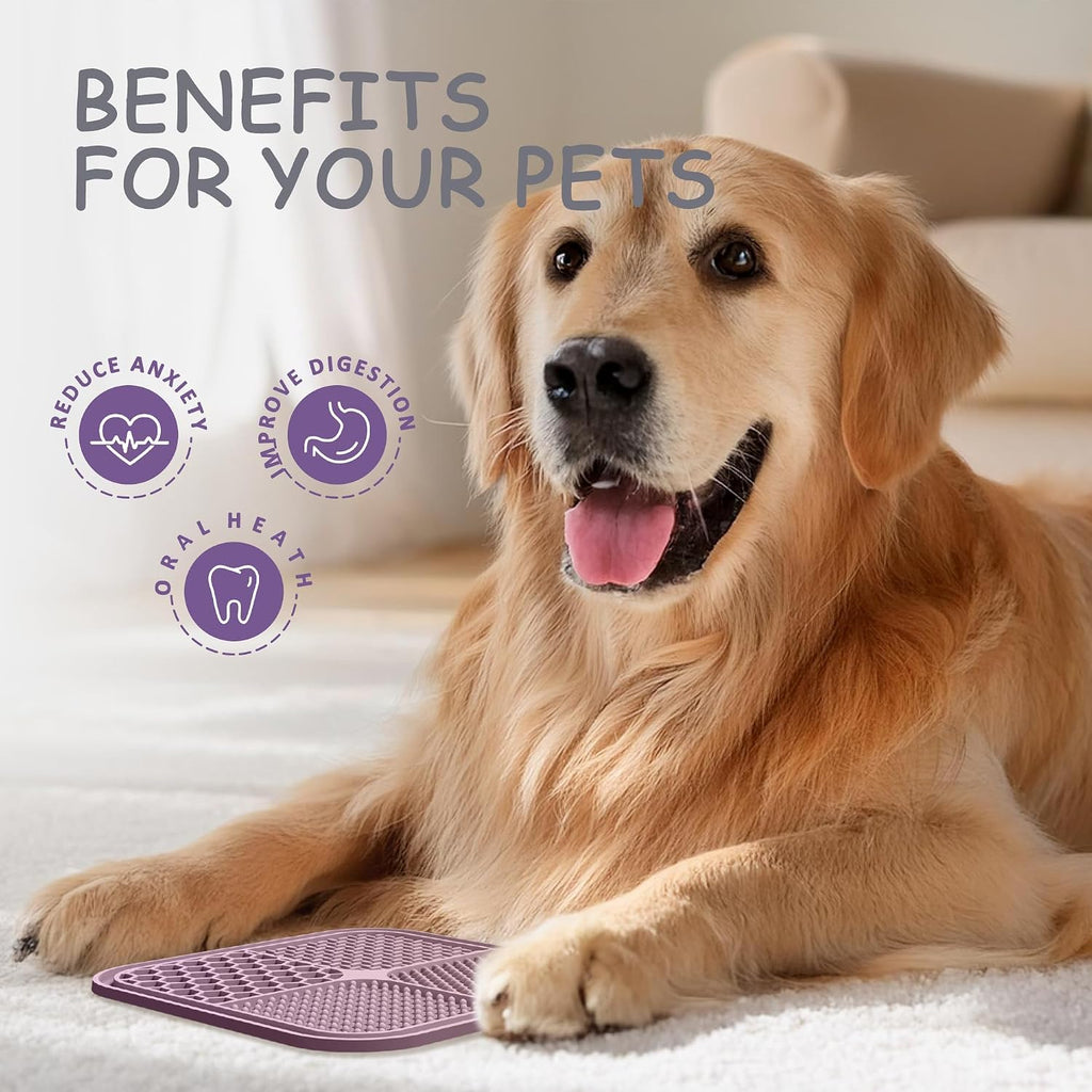 ChefAide 2 Pack Lick Mat for Dogs, Cats & Puppies with Suction Cups