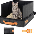 MORAIS Portable Travel Litter Box for Cats, 17.7"×13.5"×11"