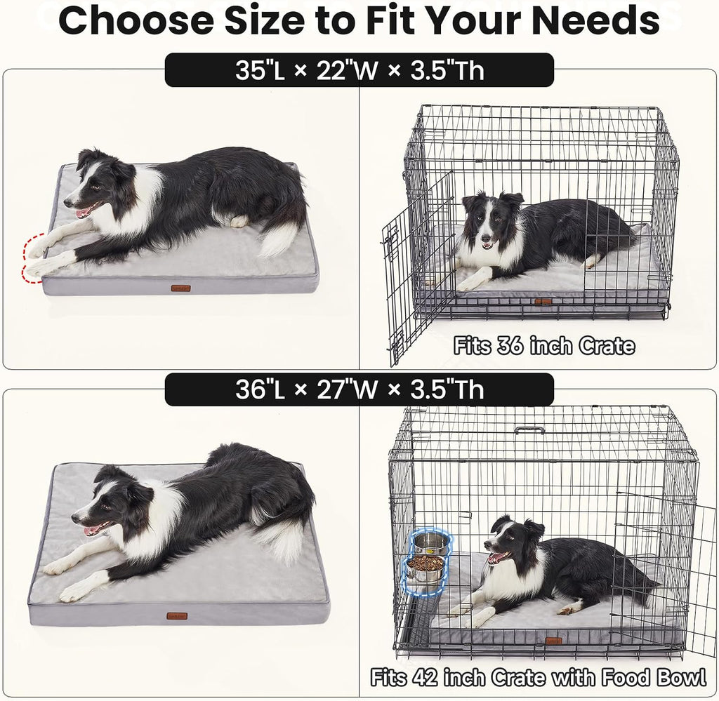 OhGeni Orthopedic M-L Dog Bed, Reversible Memory Foam,36 inch(Gray)