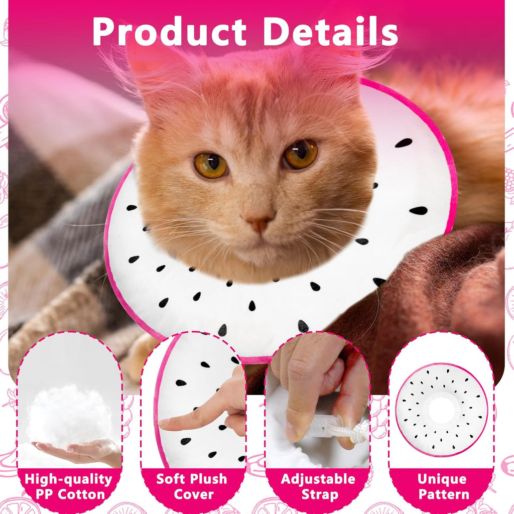 Cat Cone Collar Soft, Cat Recovery Cone (Dragonfruit, L)