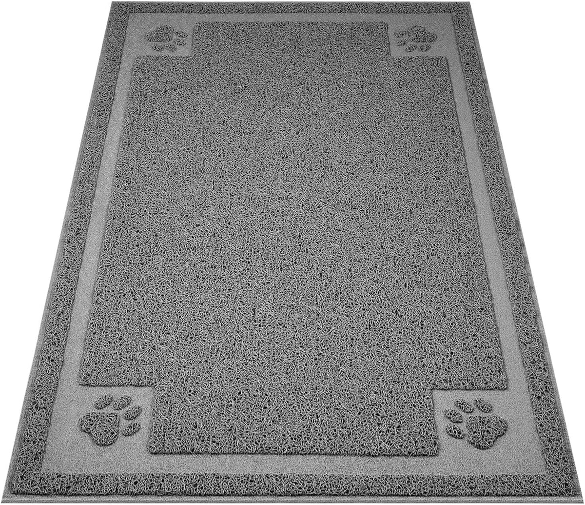 UPSKY Large Cat Litter Mat Trapper 35"×23", Waterproof, Non-Slip, Gray | Large Litter Box Mat, Foldable Trapping Mat, Anti-slip Design, For Cat Litter Boxes and Sensitive Paws, Easy to Clean