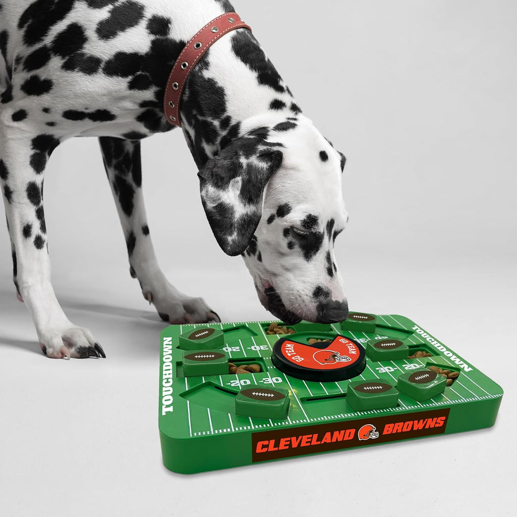 Pets First NFL Cleveland Browns Large Puzzle Toy for Dogs, Slow Feeder Board for Pets, New Bigger Size, Interactive Doggie Treat Toy