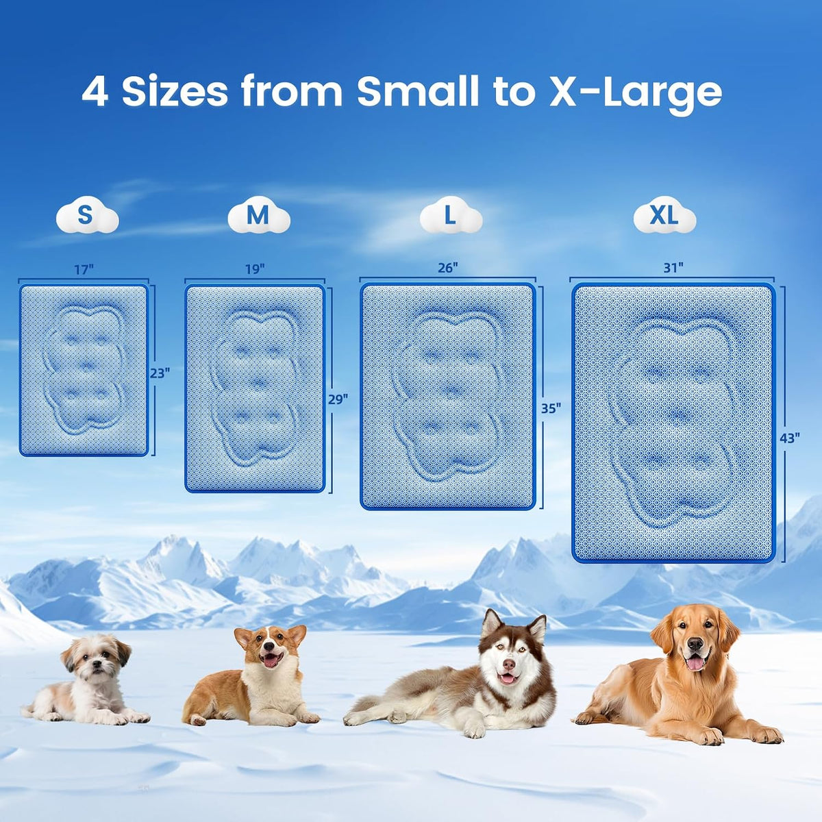Cat Cooling Mat, Thick Cooling Mat for Dogs with PCM & Thermochromic Tech, Dual-Sided Durable Waterproof Cool Pet Bed Mat for All-Year Use, Q-Max>0.5, Machine Washable, Non-Toxic - S(17" x 23")