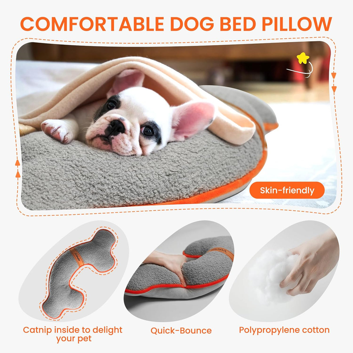 HiPetpy Dog Pillow, Soft Dog Pillows for Dogs, Head & Neck Support for Dog