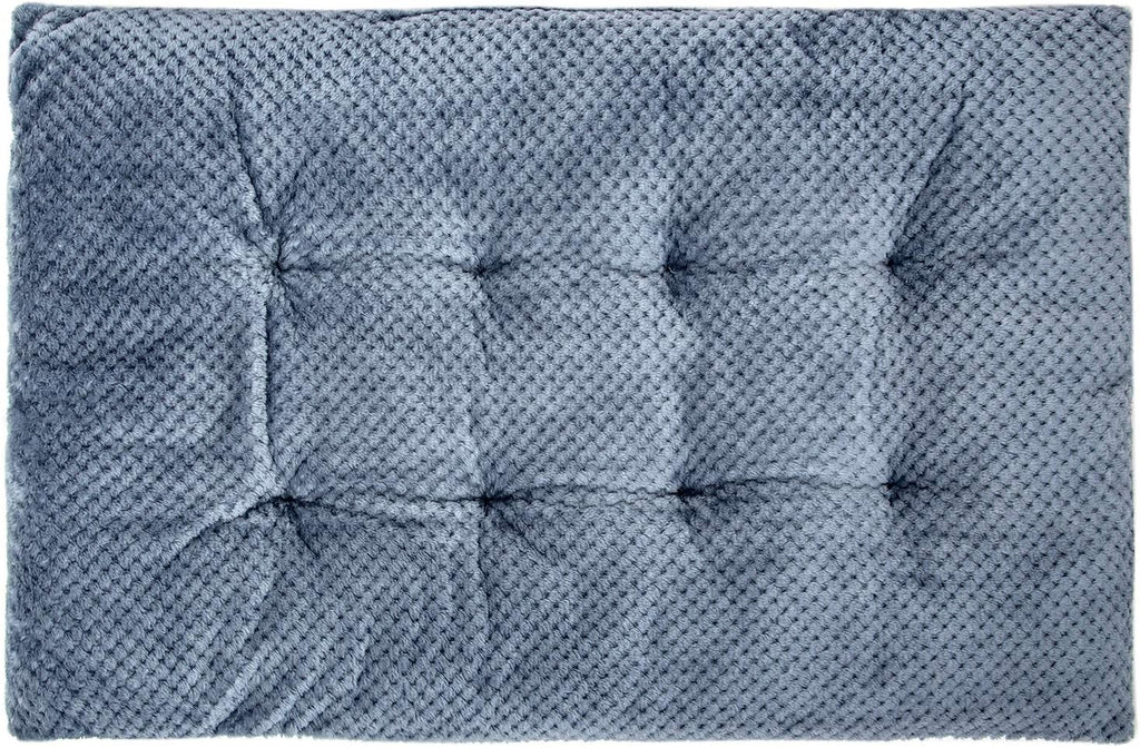 WONDER MIRACLE Fuzzy Deluxe Pet Beds, Super Plush Dog or Cat Beds Ideal for Dog Crates, Machine Wash & Dryer Friendly (23" x 35", L-Dark Blue)