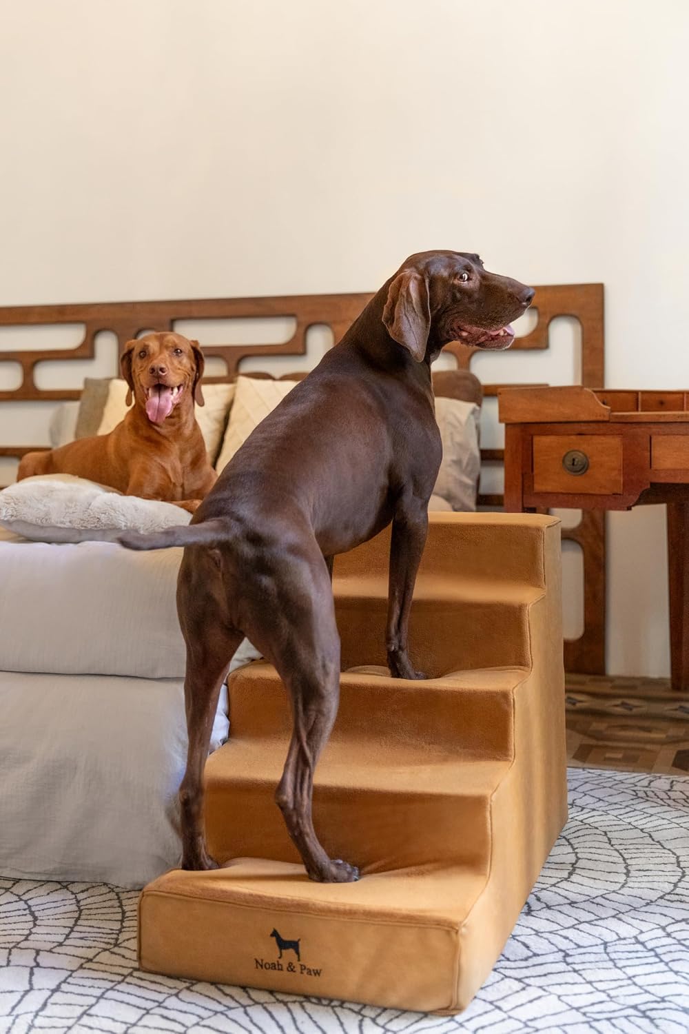 Noah & Paw Dog Stairs for Large Dogs, Up to 150lb, Wide Dog Ramp for Bed