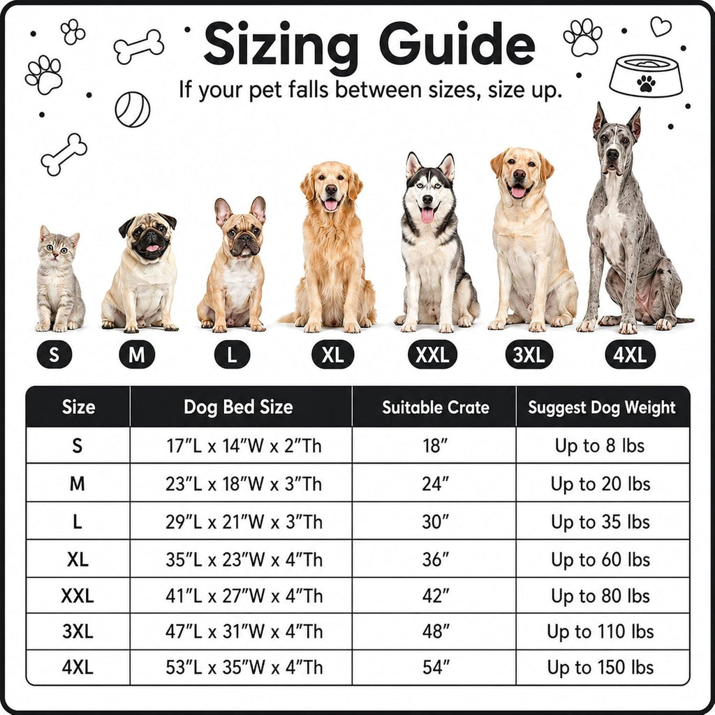 Dog Bed Large Size, Plush Washable Pet Bed Mat, Dog Crate Bed 35"x23"
