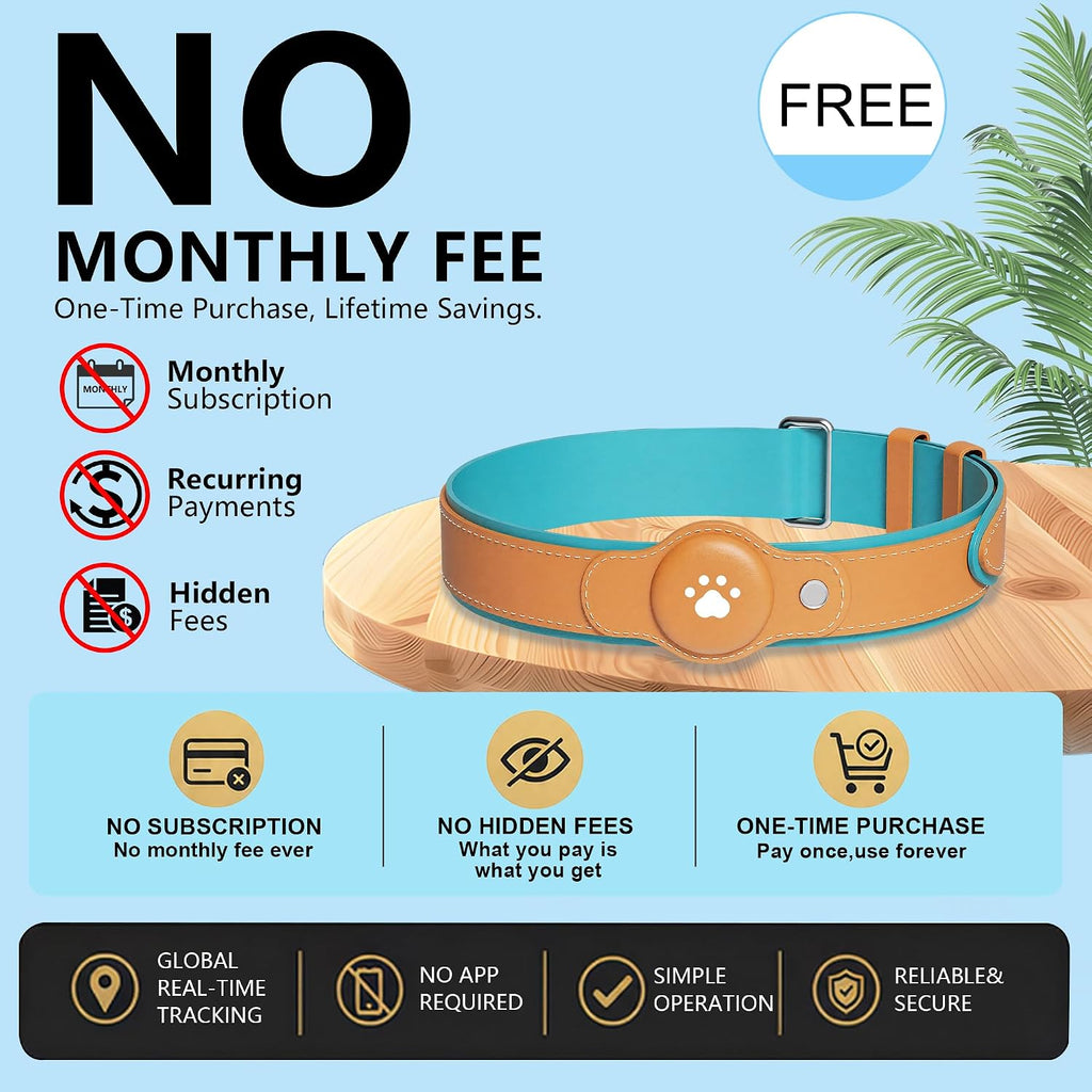 GPS Tracker for Dogs, Dog GPS Tracker, Pet Location Tracker with Collar, Real-Time Tracking, No Monthly Fee or Subscription, Waterproof, 365-Day Long Battery Life, Dog Tracking Device, iOS & Android