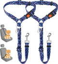 SlowTon Dog Seat Belt for Car, 2 Pack Dog Car Harness Seatbelt with Bungee