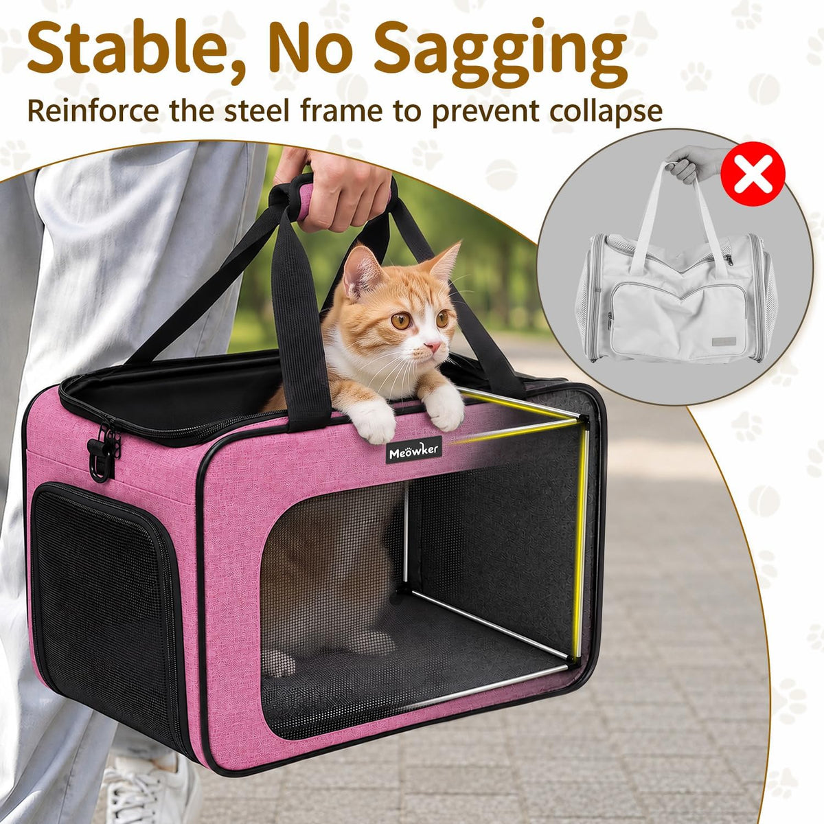 Soft-Sided Cat Dog Pet Travel Carrier Airline Approved, Medium Pink