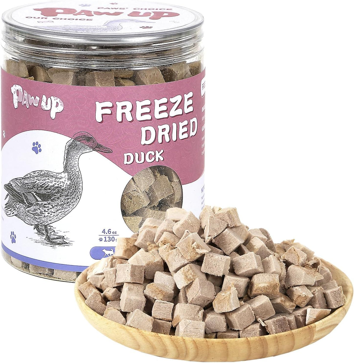 PAWUP Freeze Dried Cat Treats, Duck Breast, Single Ingredient, 4.6oz