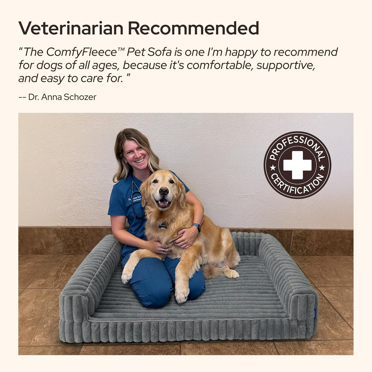 Bedsure ComfyFleece® Memory Foam Orthopedic Small Dog Bed with Sides 24"
