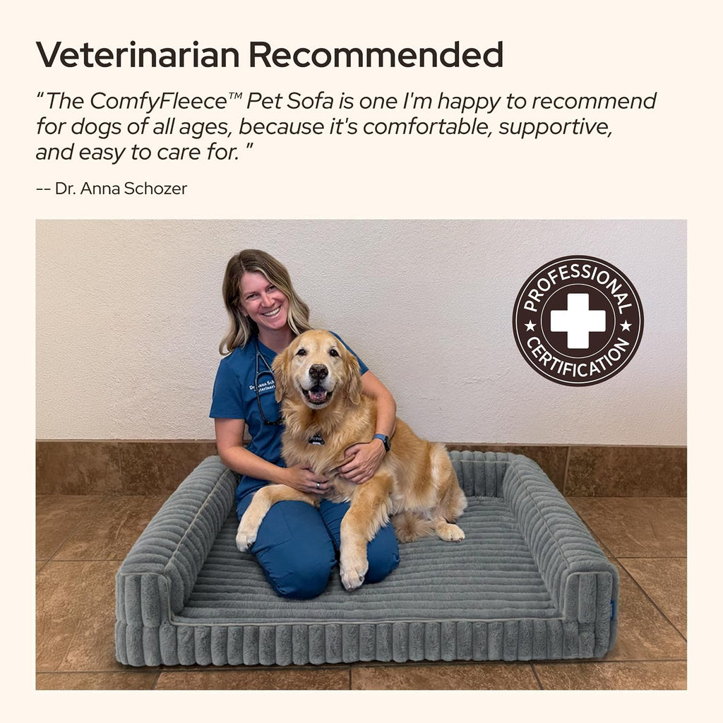 Bedsure ComfyFleece® Memory Foam Orthopedic Dog Bed Medium Size Dog 30"