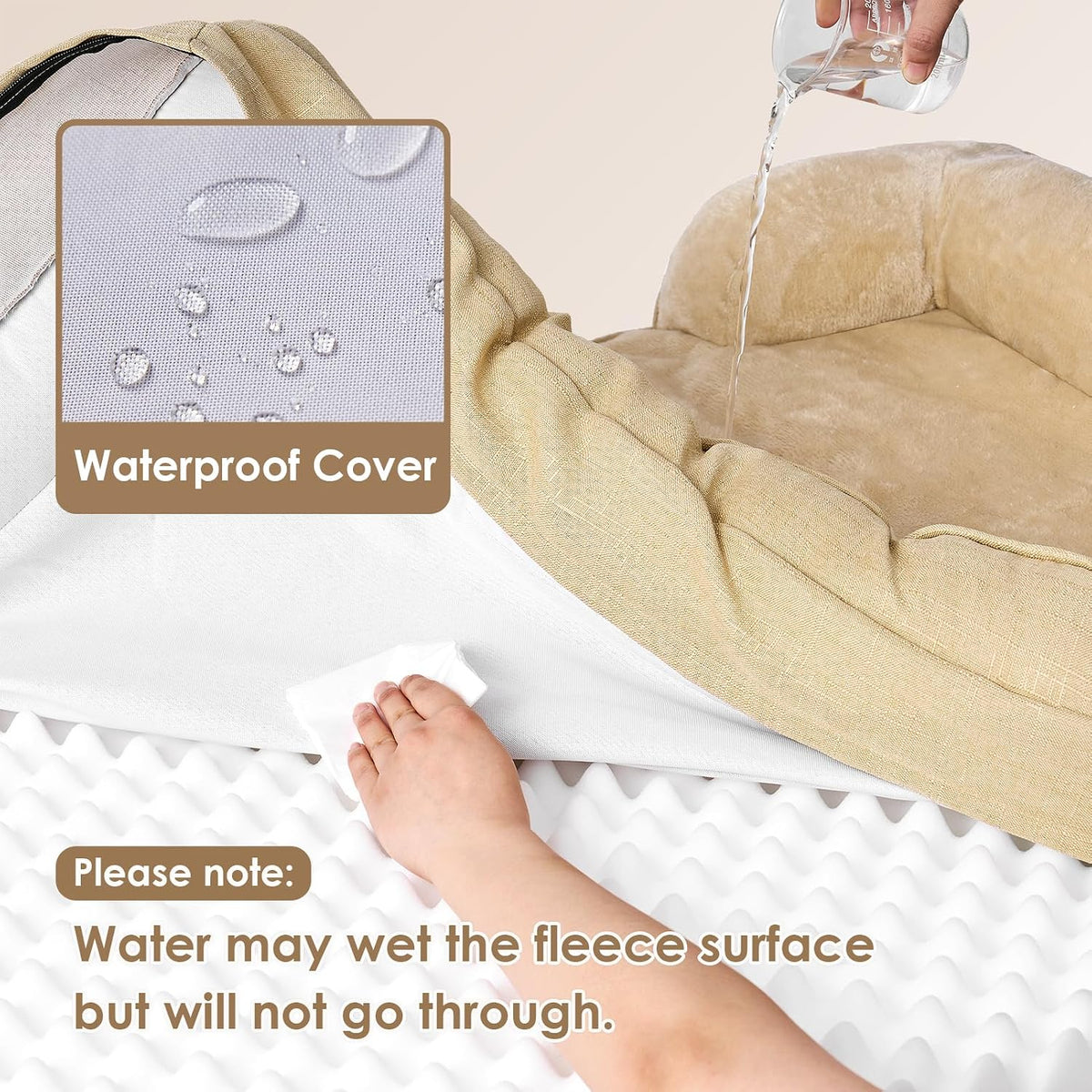 EHEYCIGA Orthopedic Small Dog Bed, Waterproof Memory Foam Washable Pet Beds