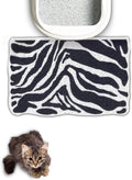 Lukamoo® Cute Cat Litter Mat (30’’x20’’), Extra-Large/XL, for Kitty Litter (Zebra Rhythm)