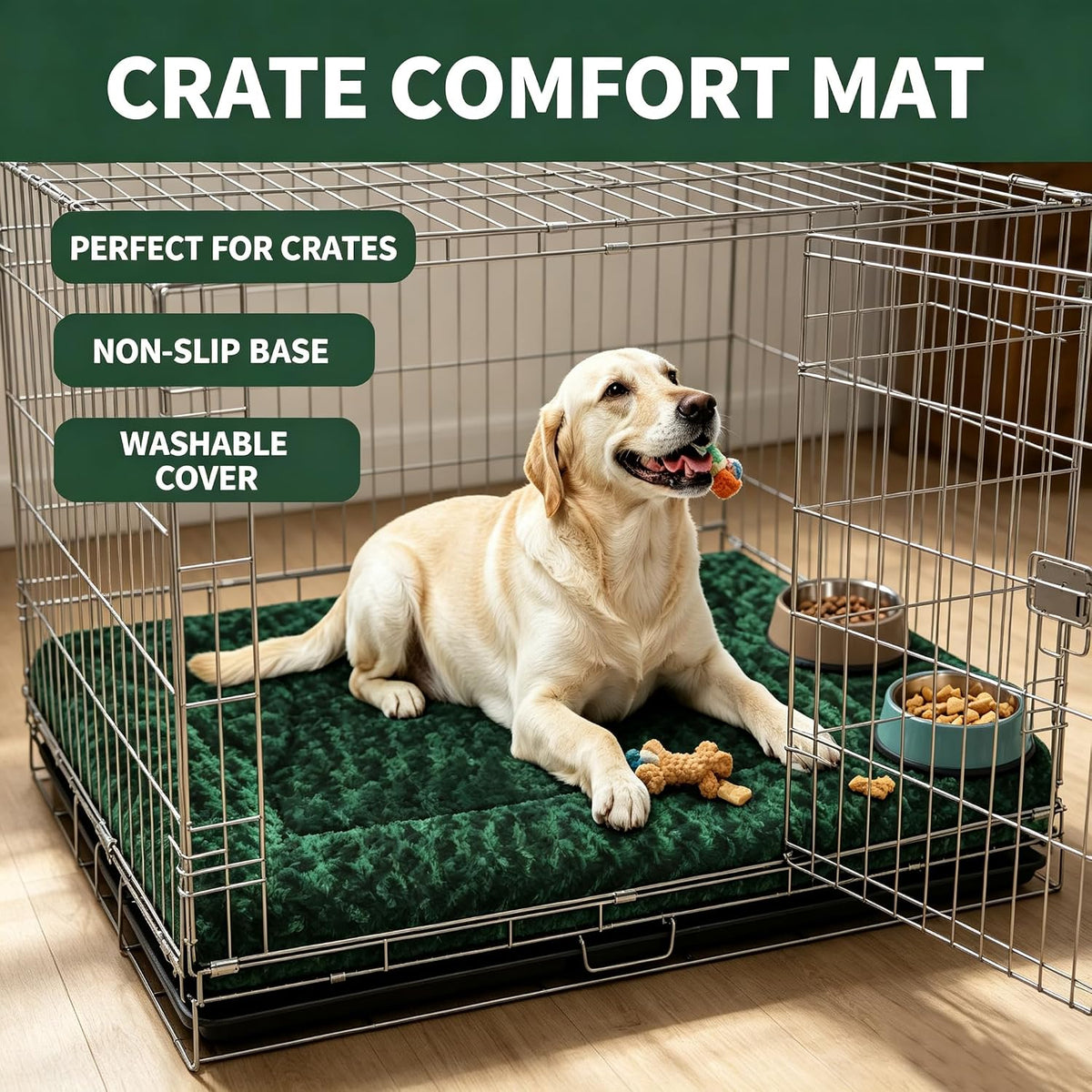 Dog Bed Mat - Comfortable Kennel Pad, Multi-Purpose Crate Bed & Mats for Dogs & Cats – Soft Crate Mat for Dog & Cat