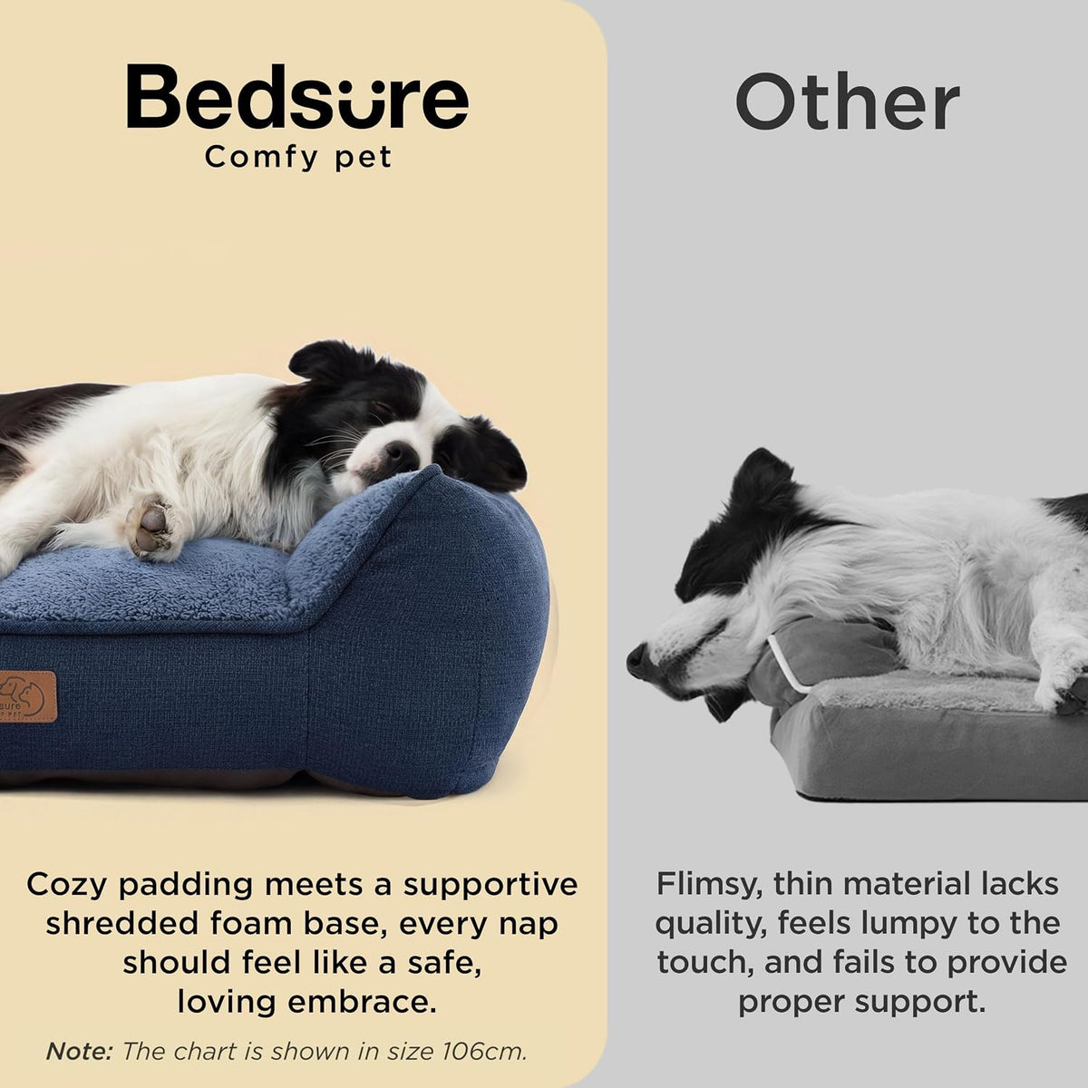 Bedsure SupportMax® Extra Thick Orthopedic XL Dog Beds Large Sized Dog