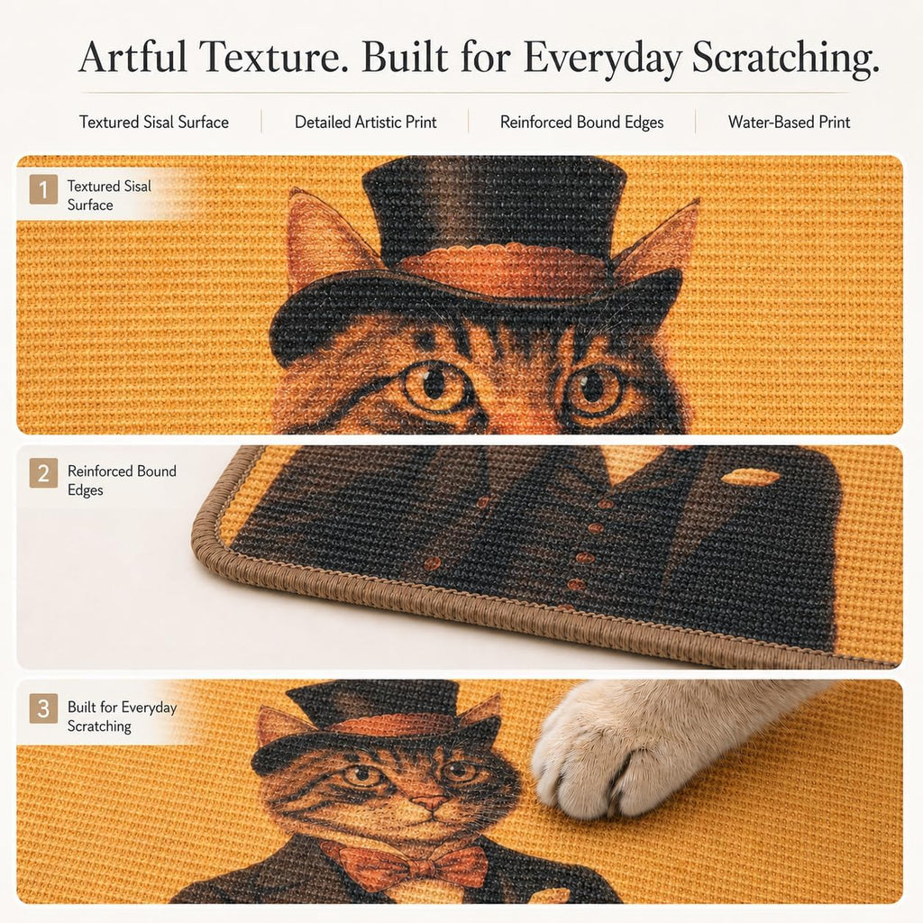 Art Sisal Cat Scratcher Mat, Cat Wall Scratchers for Indoor Cats