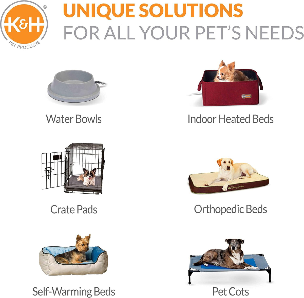 K&H Outdoor Elevated Dog Bed Pet Cot Replacement Cover, Gray, X-Large 50 X 32 Inches (Pack of 6)