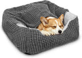 GASUR Dog Beds for Large Medium Small Dogs, Rectangle Cave Hooded Blanket Puppy Bed, Luxury Anti-Anxiety Orthopedic Cat Beds for Indoor Cats, Warmth and Machine Washable (30 inches, Grey)