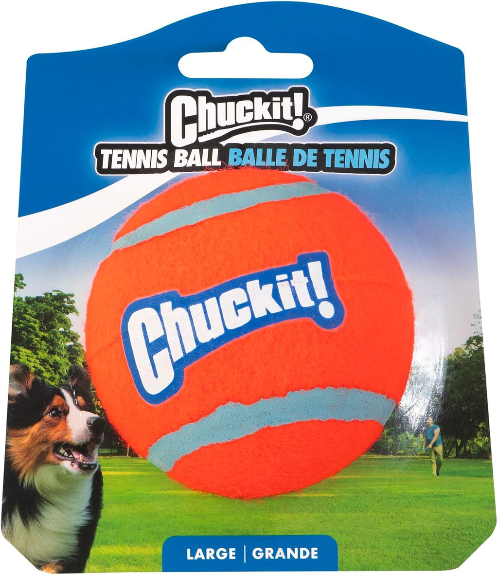 Chuckit! Dog Tennis Ball Dog Toy, Large 3in 1 Pack | Made for Dogs Weighing 0 to 100 Pounds