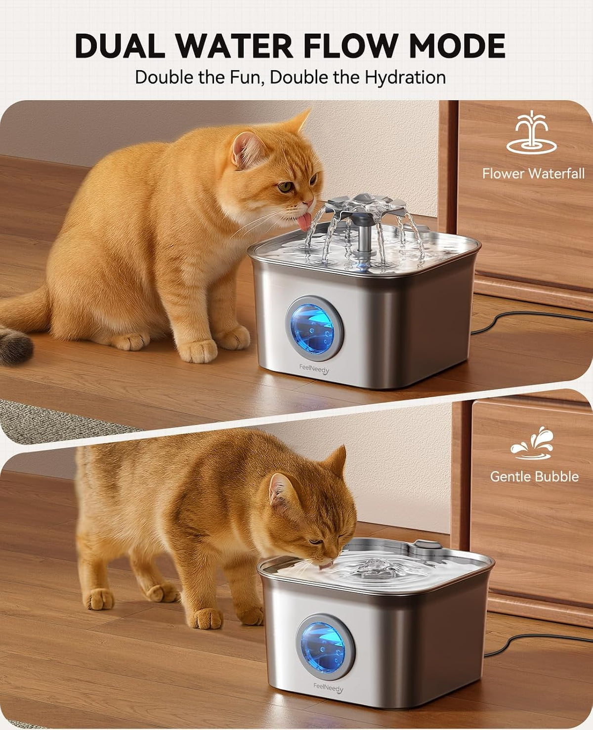 Cat Water Fountain Stainless Steel: 99oz/2.8L Auto Pet Drinking Fountain