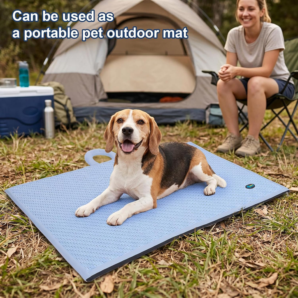 Ownpets Cooling Mat for Large Dogs, Non-Slip Woven Rattan Pad
