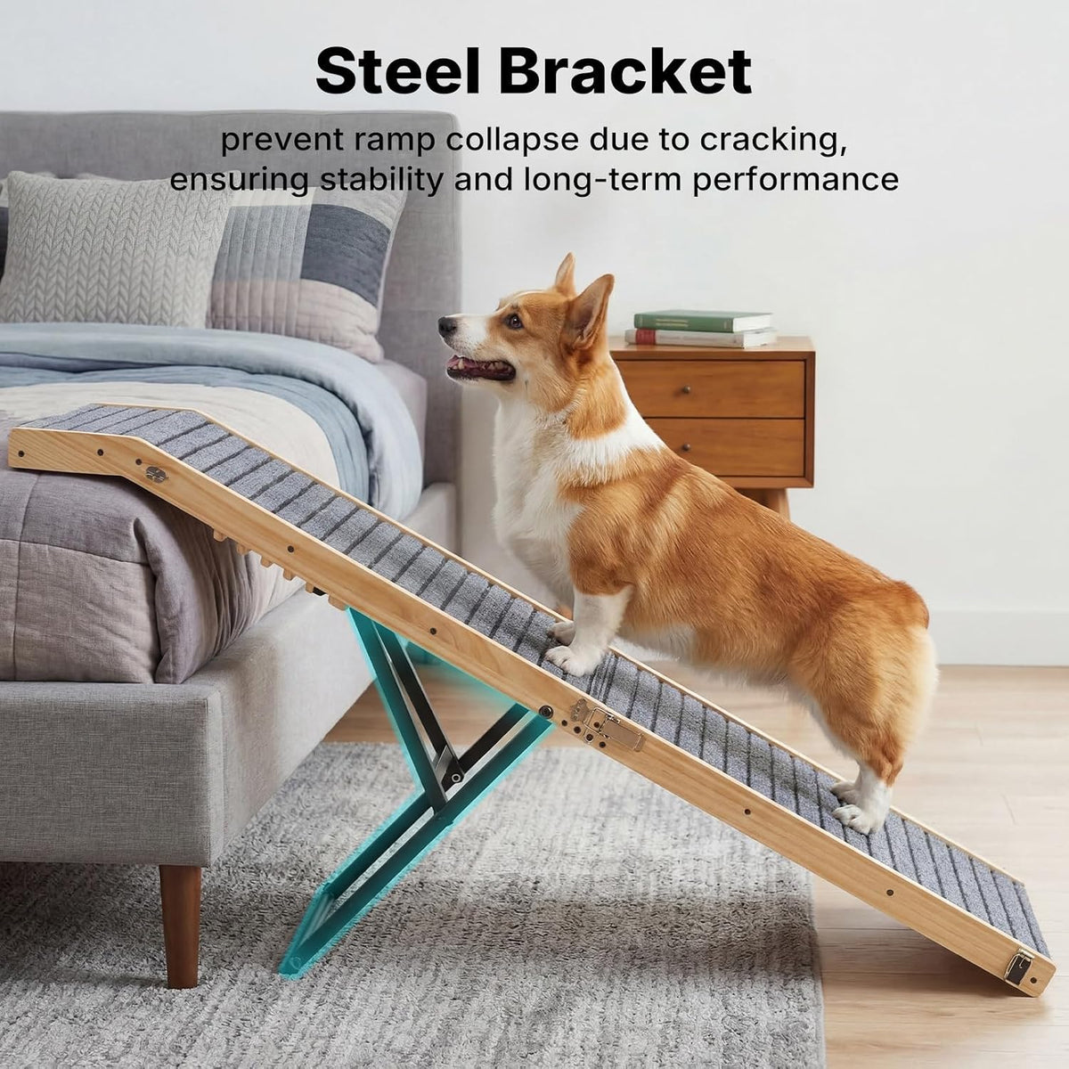 Veehoo Dog Ramp for Couch High Bed, 65" L Folding Dog Stairs for Small Dogs