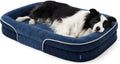 Bedsure XL 360°Oval Bolster Orthopedic Dog Beds Large Sized Dog,42" Blue