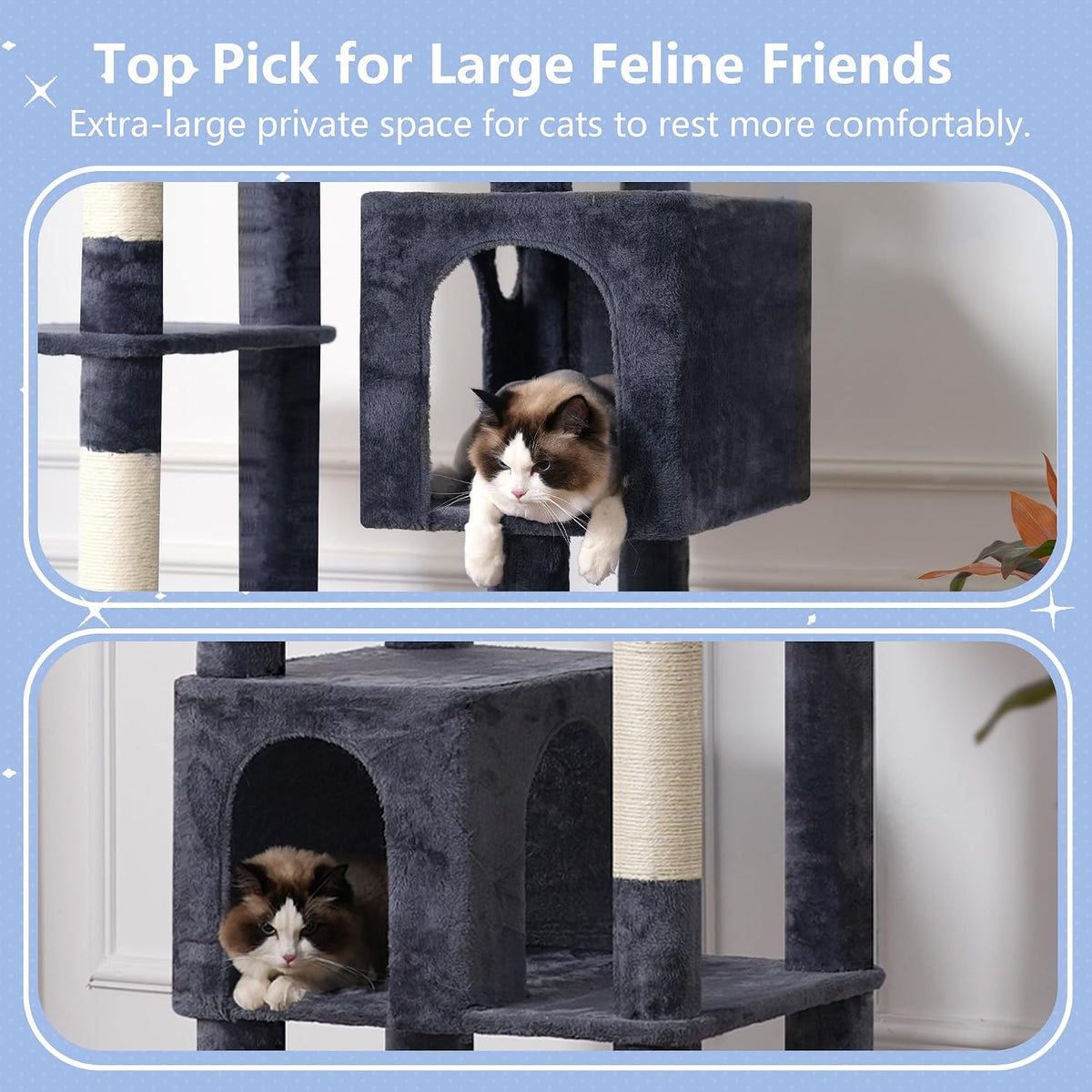 Hey-brother Cat Tree Tower with Multi-Level Duty Scratching Posts, 0MPJ039G