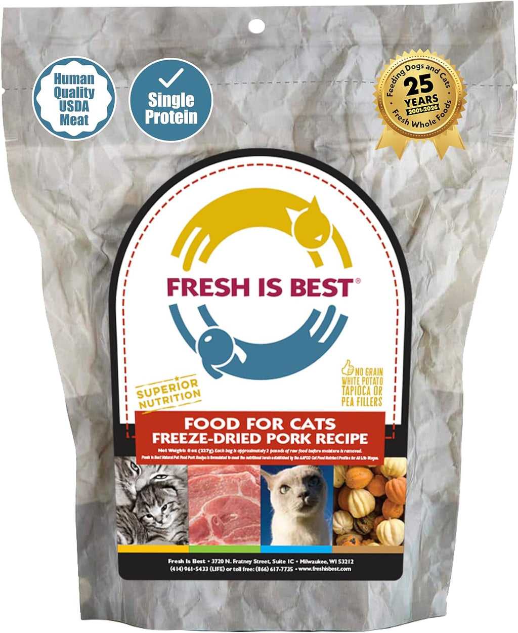 Fresh Is Best Pork Freeze Dried Cat Food – High-Protein Freeze Dried Pork