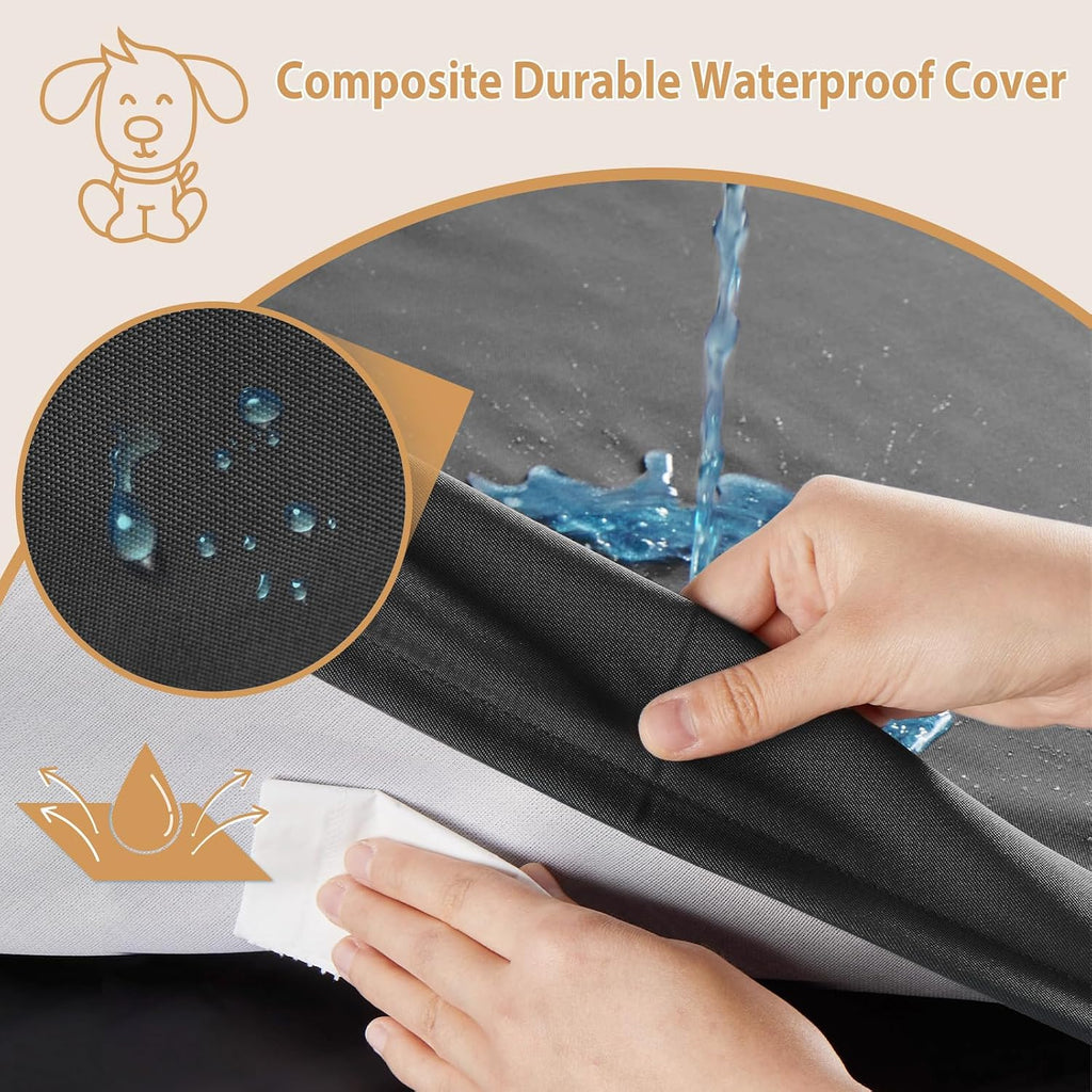BFPETHOME Outdoor Waterproof Dog Bed for Large Dogs, Washable Cover, 36"