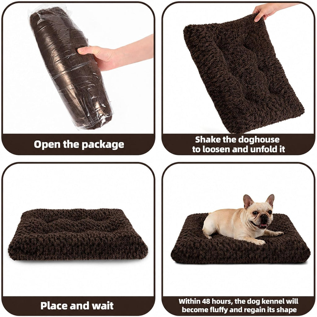 Dog Bed Large Size, Plush Washable Pet Bed Mat, Dog Crate Bed 41"x27"